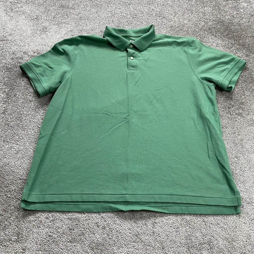 L.L. Bean Traditional Fit Polo Shirt Mens XXL Regular Green Cotton Active Golf